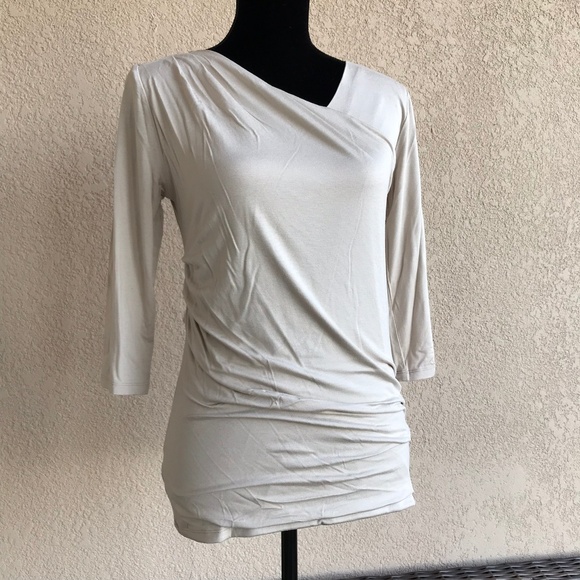 Ann Taylor Tops - Ann Taylor Petite Faux Wrap Top 3/4 Sleeve Rayon M